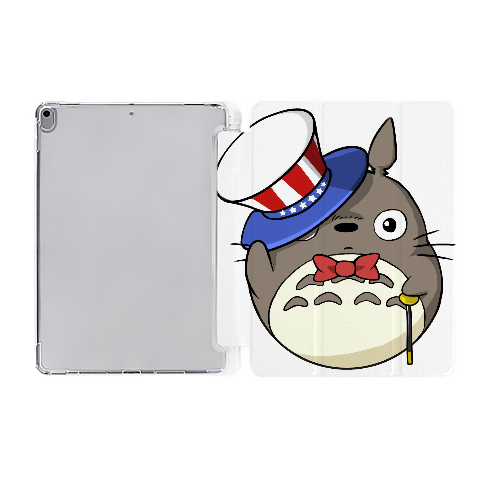（画像用） となりのトトロ 草壁メイ 草壁サツキ My Neighbor Totoro Satsuki Kusakabe Mei Kusakabe IPad ケース ペン収納付き 三つ折りスタンド PUレザー×シリコン 対応機種9.5/10.5/10.9インチ